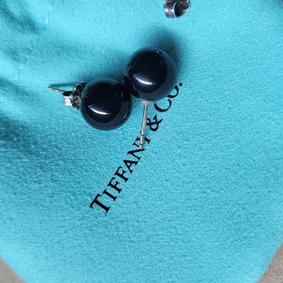 Tiffany & Co. Jewelry - Tiffany & Co. Black onyx ball bead earrings